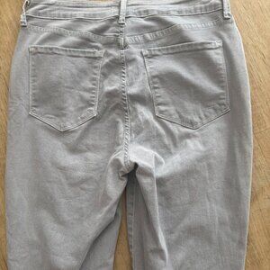 NYDJ AMI SKINNY LEGGING SIZE 8 GRAY RAW HEM STRETCH MADE IN USA